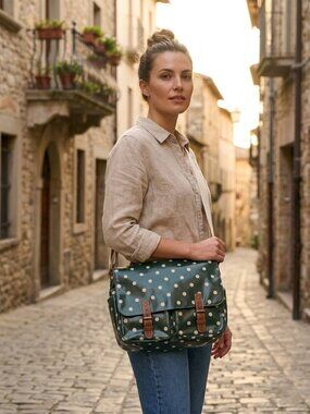 Cath Kidstone Green Polka Dot Crossbody Bag Magnet Closure Shoulder Bag